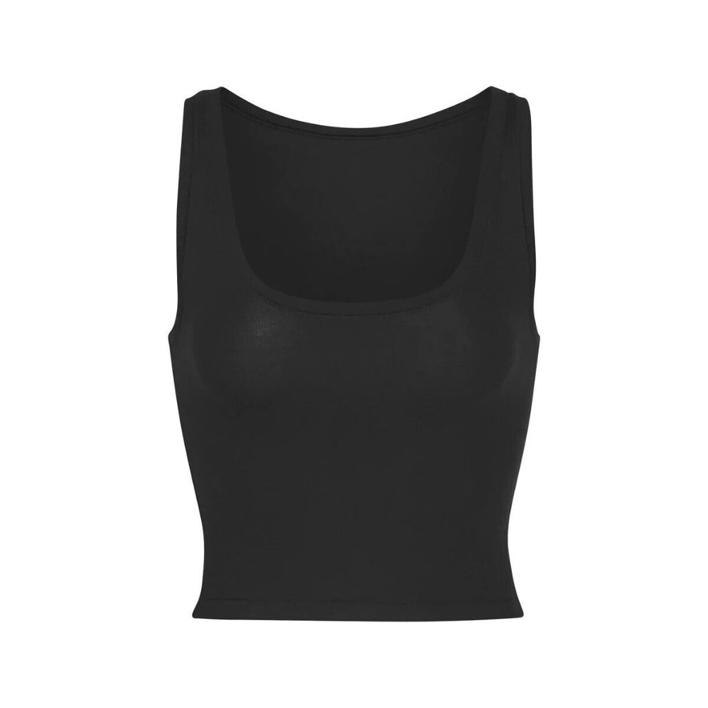 Skims Womens Soot Cotton Blend Scoop Neck Sleeveless Pullover Jersey Tank Top 2X